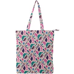 Multi Colour Pattern Double Zip Up Tote Bag