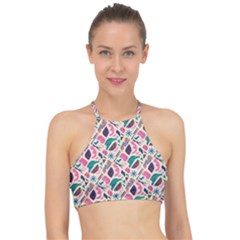 Multi Colour Pattern Halter Bikini Top by designsbymallika