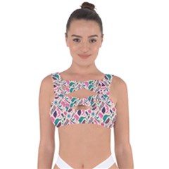 Multi Colour Pattern Bandaged Up Bikini Top