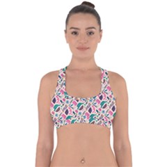 Multi Colour Pattern Cross Back Hipster Bikini Top 