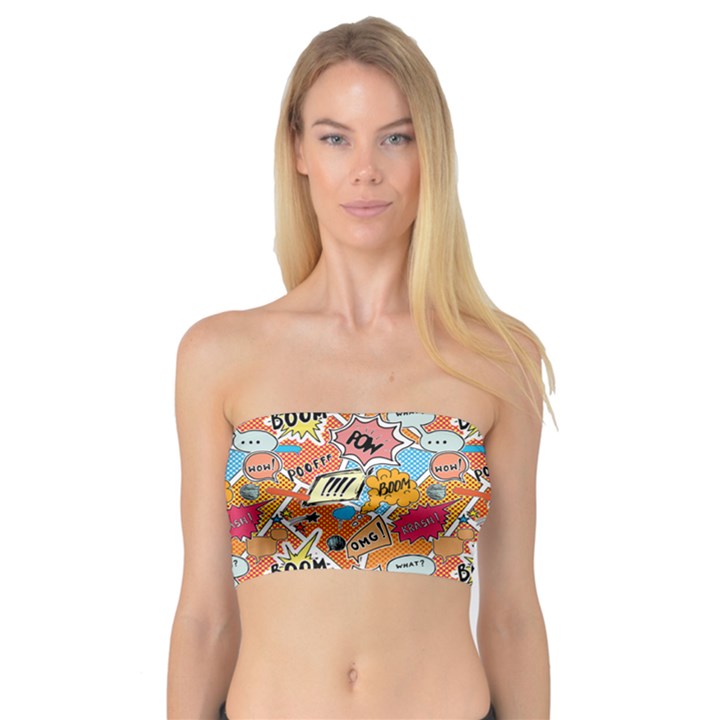 Pop Culture Abstract Pattern Bandeau Top