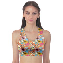 Pop Culture Abstract Pattern Fitness Sports Bra