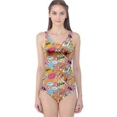 Pop Culture Abstract Pattern One Piece Swimsuit
