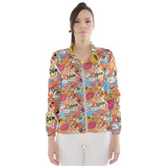 Pop Culture Abstract Pattern Women s Windbreaker