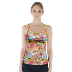 Pop Culture Abstract Pattern Racer Back Sports Top