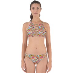 Pop Culture Abstract Pattern Perfectly Cut Out Bikini Set