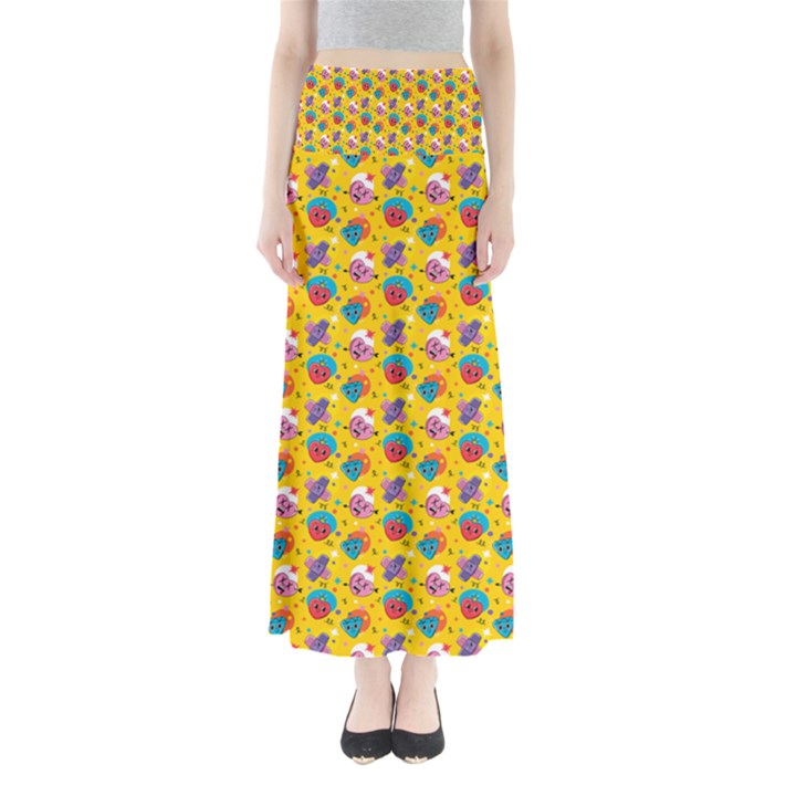 Heart Diamond Pattern Full Length Maxi Skirt