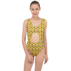 Heart Diamond Pattern Center Cut Out Swimsuit