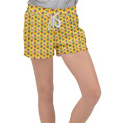 Heart Diamond Pattern Women s Velour Lounge Shorts