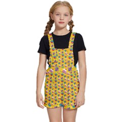 Heart Diamond Pattern Kids  Short Overalls