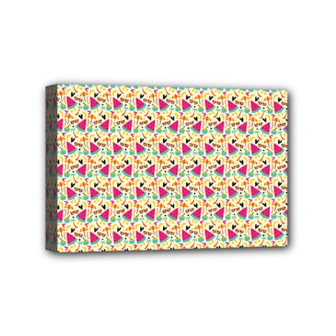 Summer Watermelon Pattern Mini Canvas 6  X 4  (stretched)