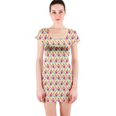 Summer Watermelon Pattern Short Sleeve Bodycon Dress