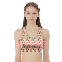 Summer Watermelon Pattern Sports Bra With Border