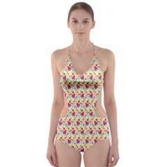 Summer Watermelon Pattern Cut-out One Piece Swimsuit