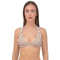 Summer Watermelon Pattern Double Strap Halter Bikini Top