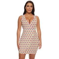 Summer Watermelon Pattern Draped Bodycon Dress