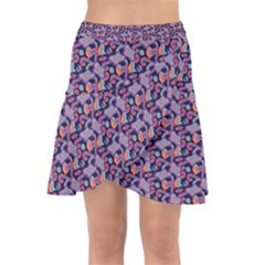 Trippy Cool Pattern Wrap Front Skirt by designsbymallika
