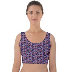 Trippy Cool Pattern Velvet Crop Top