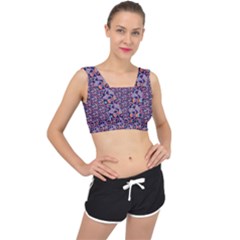 Trippy Cool Pattern V-Back Sports Bra