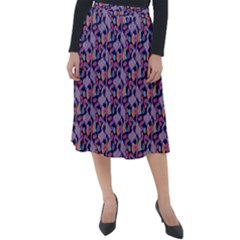 Trippy Cool Pattern Classic Velour Midi Skirt 