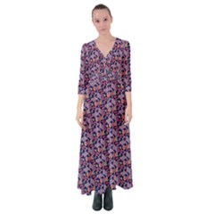 Trippy Cool Pattern Button Up Maxi Dress