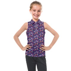 Trippy Cool Pattern Kids  Sleeveless Polo T-shirt