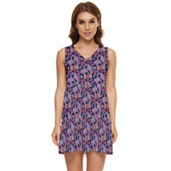 Trippy Cool Pattern Tiered Sleeveless Mini Dress