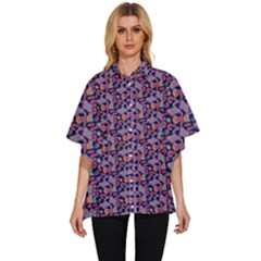 Trippy Cool Pattern Women s Batwing Button Up Shirt