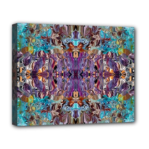 Amethyst On Turquoise Deluxe Canvas 20  X 16  (stretched) by kaleidomarblingart