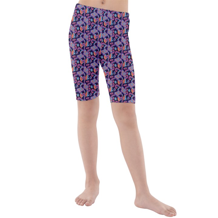Trippy Cool Pattern Kids  Mid Length Swim Shorts