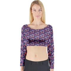 Trippy Cool Pattern Long Sleeve Crop Top