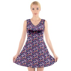 Trippy Cool Pattern V-neck Sleeveless Dress