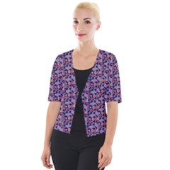 Trippy Cool Pattern Cropped Button Cardigan