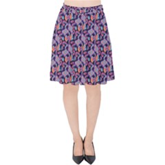 Trippy Cool Pattern Velvet High Waist Skirt