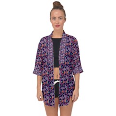 Trippy Cool Pattern Open Front Chiffon Kimono