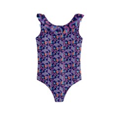 Trippy Cool Pattern Kids  Frill Swimsuit by designsbymallika