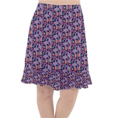 Trippy Cool Pattern Fishtail Chiffon Skirt