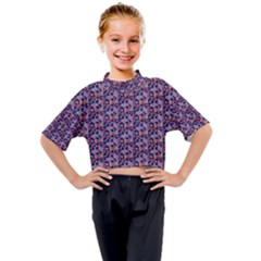 Trippy Cool Pattern Kids Mock Neck T-shirt