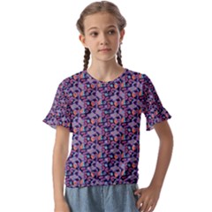 Trippy Cool Pattern Kids  Cuff Sleeve Scrunch Bottom T-shirt