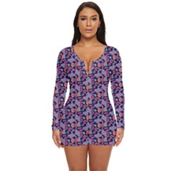 Trippy Cool Pattern Long Sleeve Boyleg Swimsuit