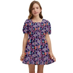 Trippy Cool Pattern Kids  Short Sleeve Dolly Dress by designsbymallika