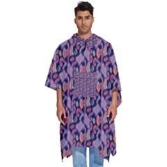 Trippy Cool Pattern Men s Hooded Rain Ponchos