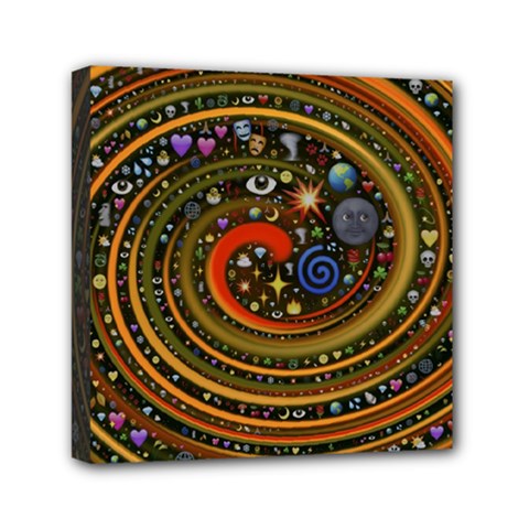 Swirl Vortex Emoji Cyclone Motion Art Mini Canvas 6  X 6  (stretched) by Paksenen