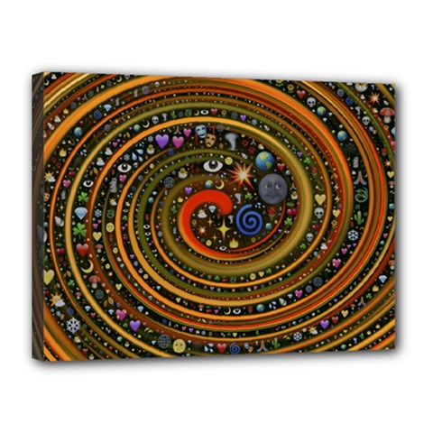 Swirl Vortex Emoji Cyclone Motion Art Canvas 16  X 12  (stretched) by Paksenen