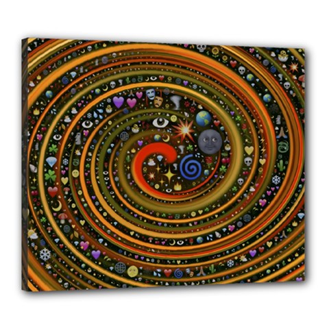 Swirl Vortex Emoji Cyclone Motion Art Canvas 24  X 20  (stretched) by Paksenen