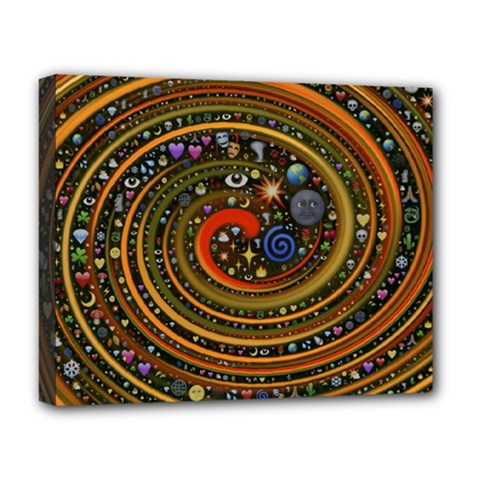 Swirl Vortex Emoji Cyclone Motion Art Deluxe Canvas 20  X 16  (stretched)