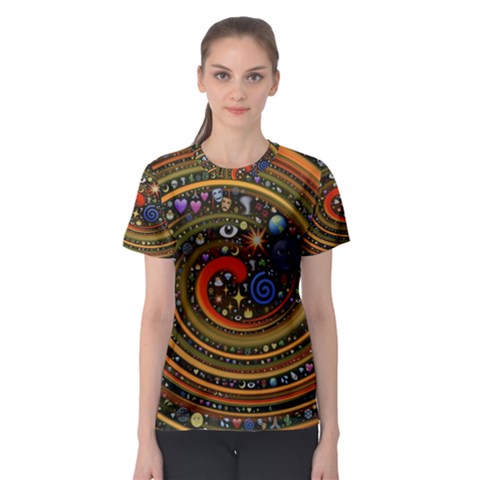 Swirl Vortex Emoji Cyclone Motion Art Women s Sport Mesh T-shirt by Paksenen