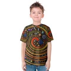 Swirl Vortex Emoji Cyclone Motion Art Kids  Cotton T-shirt