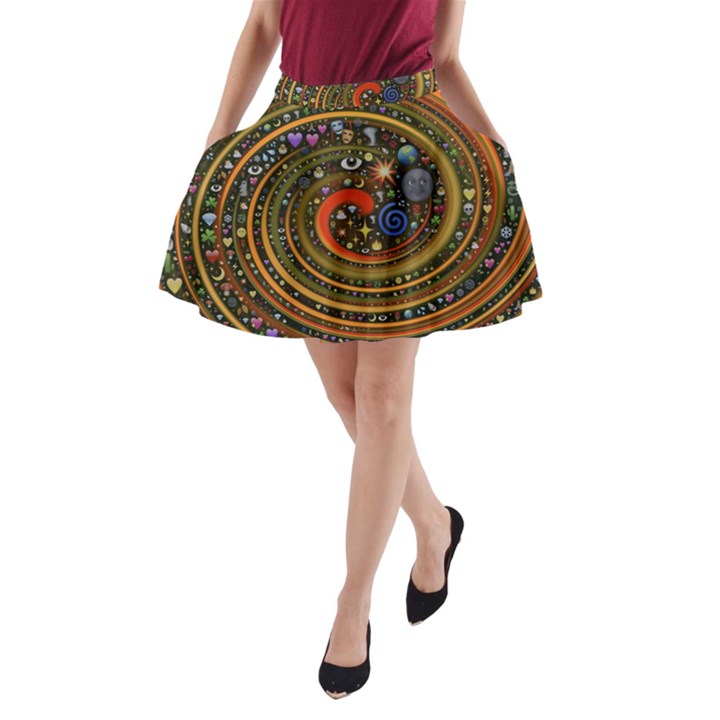 Swirl Vortex Emoji Cyclone Motion Art A-Line Pocket Skirt