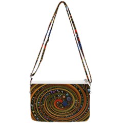 Swirl Vortex Emoji Cyclone Motion Art Double Gusset Crossbody Bag